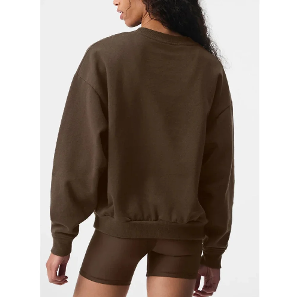 Alo Yoga Unisex Espresso Accolade Crew Neck Pullover Sweatshirt Size L
